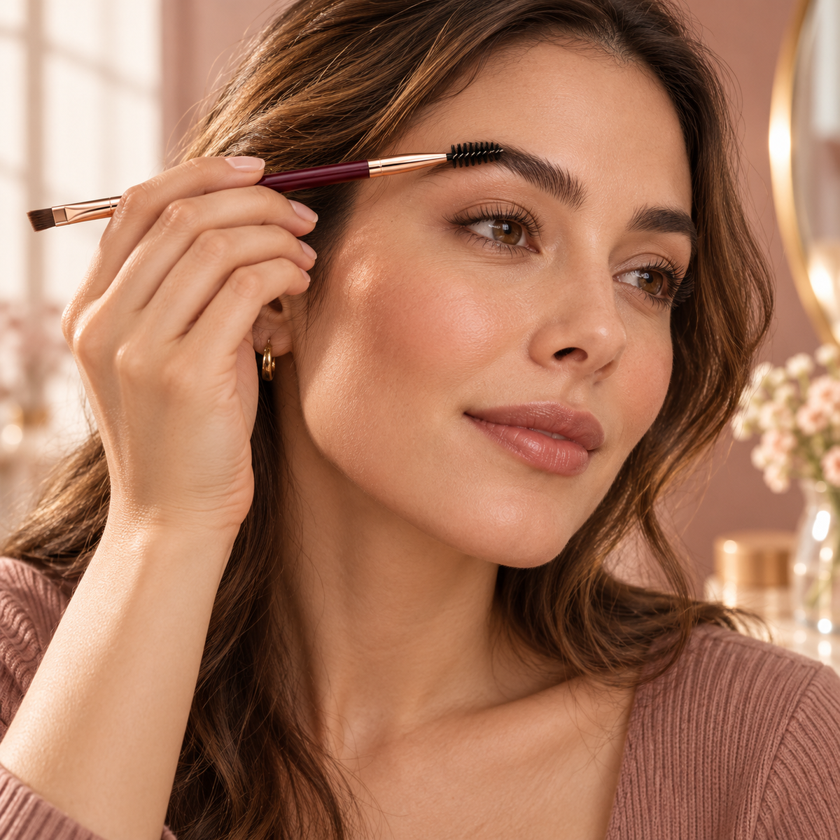 Brow & Spoolie Duo — AI-generated illustrative person using the product