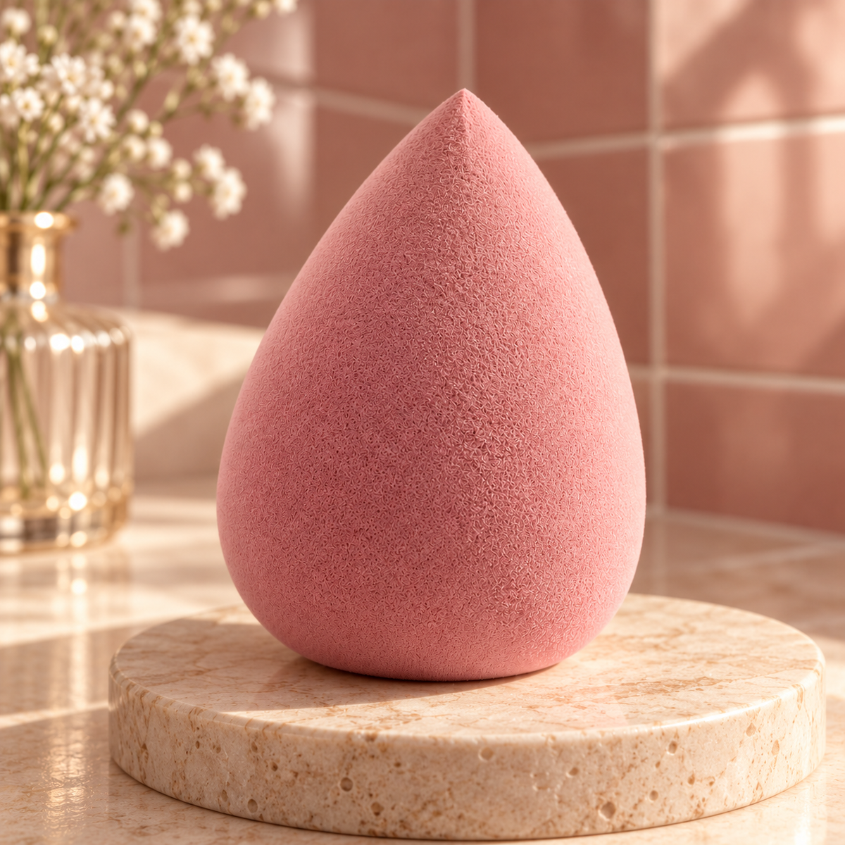Petal Blend Sponge — alternate styled-background view; AI-generated concept image